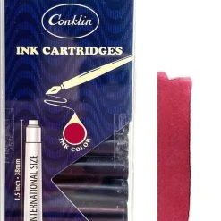 Outlet 🔥 Conklin Fountain Pen Ink Cartridges, 12 Pack, Burgundy ✔️