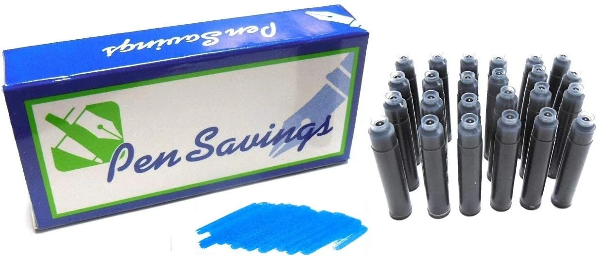 Hot Sale βοΈ Pen Savings 24 Standard International Short Fountain Pen Ink Cartridges, Royal Blue π