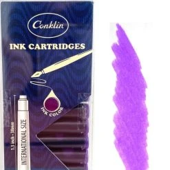 Wholesale 🤩 Conklin Fountain Pen Ink Cartridges, 12 Pack, Purple 😍