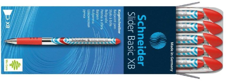 Schneider Slider Basic XB Ballpoint Pens, 10 Pack, Red, Extra Bold Brand new ❤️ Schneider Slider Basic XB Ballpoint Pens, 10 Pack, Red, Extra Bold ???? -Tibaldi shop