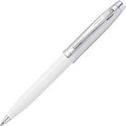 New 🛒 Sheaffer 100 Ballpoint Pen, White Lacquer & Brushed Chrome 👏