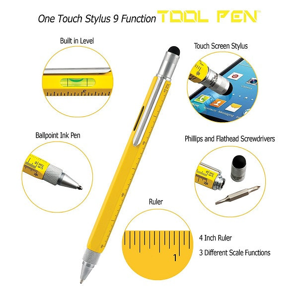 Monteverde 9 in 1 One Touch Tool Ballpoint Pen & Stylus, Yellow Best Sale ???? Monteverde 9 In 1 One Touch Tool Ballpoint Pen & Stylus, Yellow ???? -Tibaldi shop