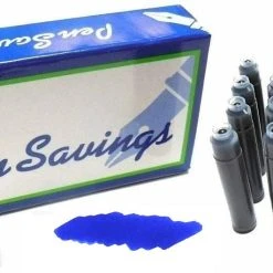 Promo 🌟 Pen Savings 24 Standard International Short Fountain Pen Ink Cartridges, Sapphire Blue 🛒