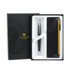 New ???? Cross ATX Ballpoint Pen & Leather Pouch, Basalt Black ????