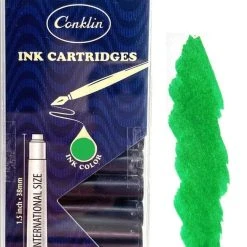 Budget 👍 Conklin Fountain Pen Ink Cartridges, 12 Pack, Green 👍
