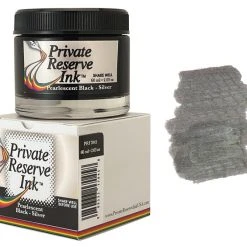 Cheapest 👍 Private Reserve Pearlescent Fountain Pen Ink Bottle, 60ml, Black Silver ✨
