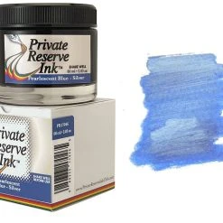 Best Pirce 👏 Private Reserve Pearlescent Fountain Pen Ink Bottle, 60ml, Blue Silver 👍