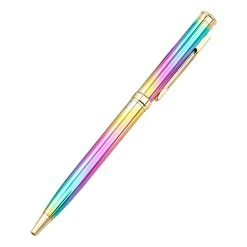 Brand new 👏 Pen Savings Skyline Metal Rainbow Ballpoint Pen, Gold Plated Accents 🎁