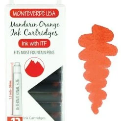 Deals 👍 Monteverde International Standard Fountain Pen Ink Cartridges, Mandarin Orange 🌟