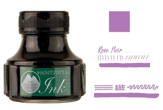 New π Monteverde 90ml Fountain Pen Ink Bottle, Rose Noir π