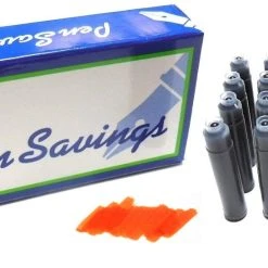 Coupon 🧨 Pen Savings 24 Standard International Short Fountain Pen Ink Cartridges, Sunset Orange ⌛