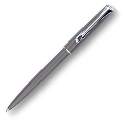 Outlet ???? Diplomat Traveller Ballpoint Pen, Taupe Grey & Chrome ⭐