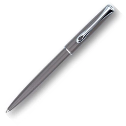 Outlet 😍 Diplomat Traveller Ballpoint Pen, Taupe Grey & Chrome ⭐