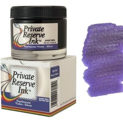 Discount ❤️ Private Reserve Pearlescent Fountain Pen Ink Bottle, 60ml, Violet Silver 😉