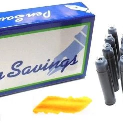 Best deal ❤️ Pen Savings 24 Standard International Short Fountain Pen Ink Cartridges, Buttercup Yellow 🌟