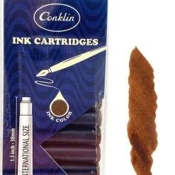 Best Pirce ✔️ Conklin Fountain Pen Ink Cartridges, 12 Pack, Brown 🤩