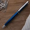Hot Sale ???? Monteverde Strata Ballpoint Pen, Blue & Chrome ????