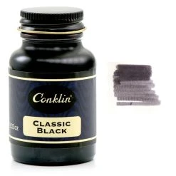 Deals 🛒 Conklin Classic Fountain Pen Ink Bottle, Classic Black, 60ml Glass Bottle 🌟
