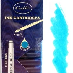Budget 😉 Conklin Fountain Pen Ink Cartridges, 12 Pack, Turquoise ❤️
