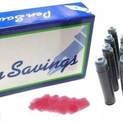 Brand new 🛒 Pen Savings 24 Standard International Short Fountain Pen Ink Cartridges, Burgundy Wine 😉