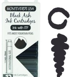 Best Sale ⭐ Monteverde International Standard Fountain Pen Ink Cartridges, Black Ash ❤️