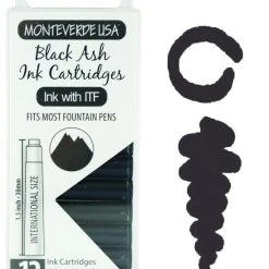 Best Sale ⭐ Monteverde International Standard Fountain Pen Ink Cartridges, Black Ash ❤️