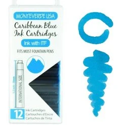 Cheapest 😉 Monteverde International Standard Fountain Pen Ink Cartridges, Caribbean Blue 🔔