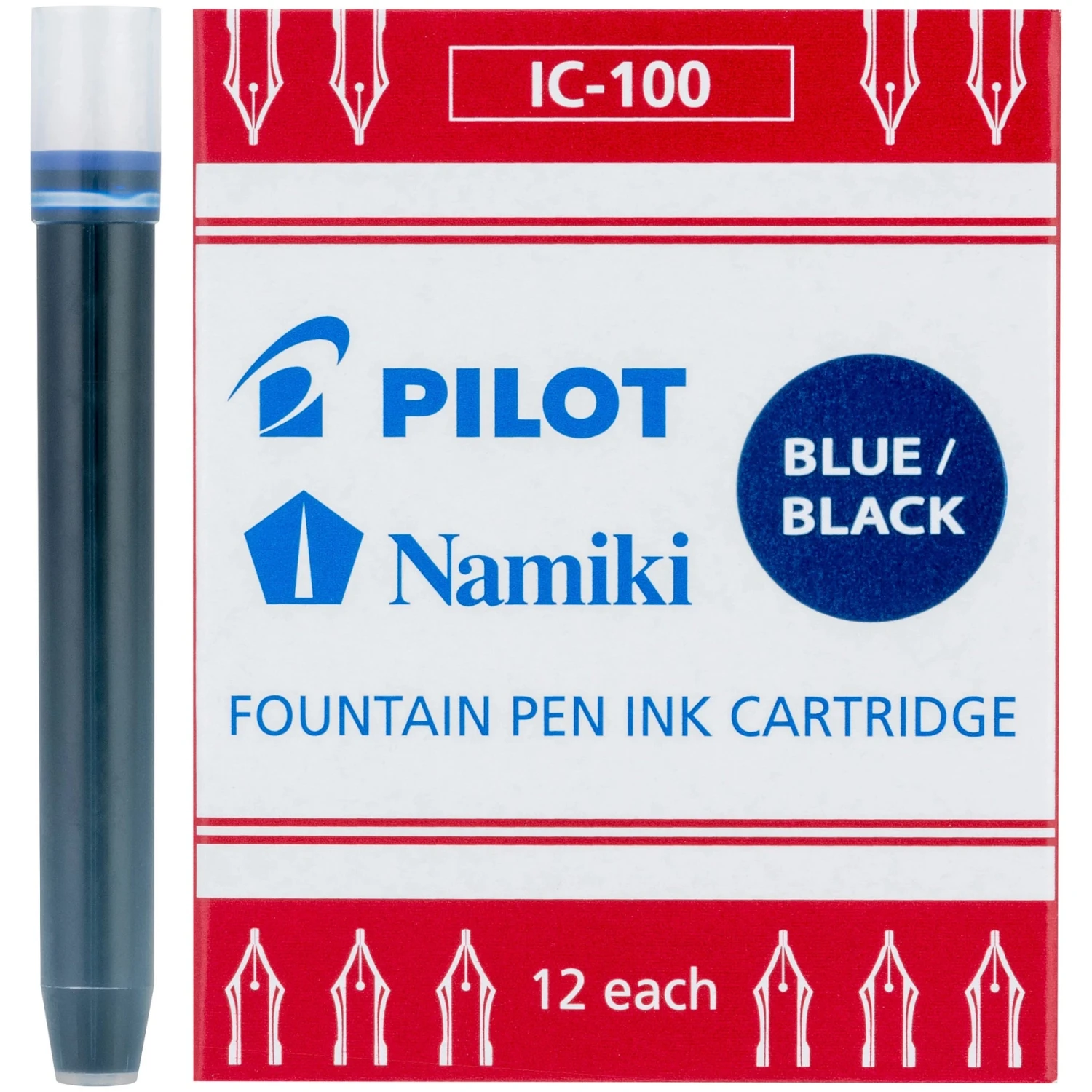 Deals π Pilot Namiki Fountain Pen Ink Cartridges, Blue/Black, 12pk π